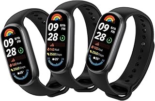 [TALENANA] for Xiaomi Smart Band 10/9/8 換えバンド【3本セット】 シャオミ スマートバンド10/9/8 ベルト TPU 通気 防汗 防水 耐衝撃 男性 女性 公式と同じデザイン 金属コネクターで長持ち（ブラック*3）