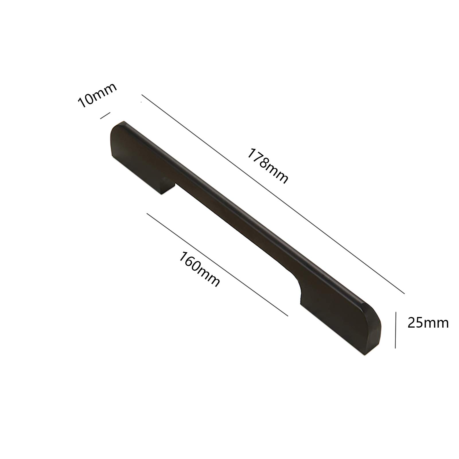 TOOLDO Kitchen Door Handles Matte Black Cabinet Handles Aluminum Alloy Cupboard T Bar Pull Handle Hole Centre 160mm - Image 2