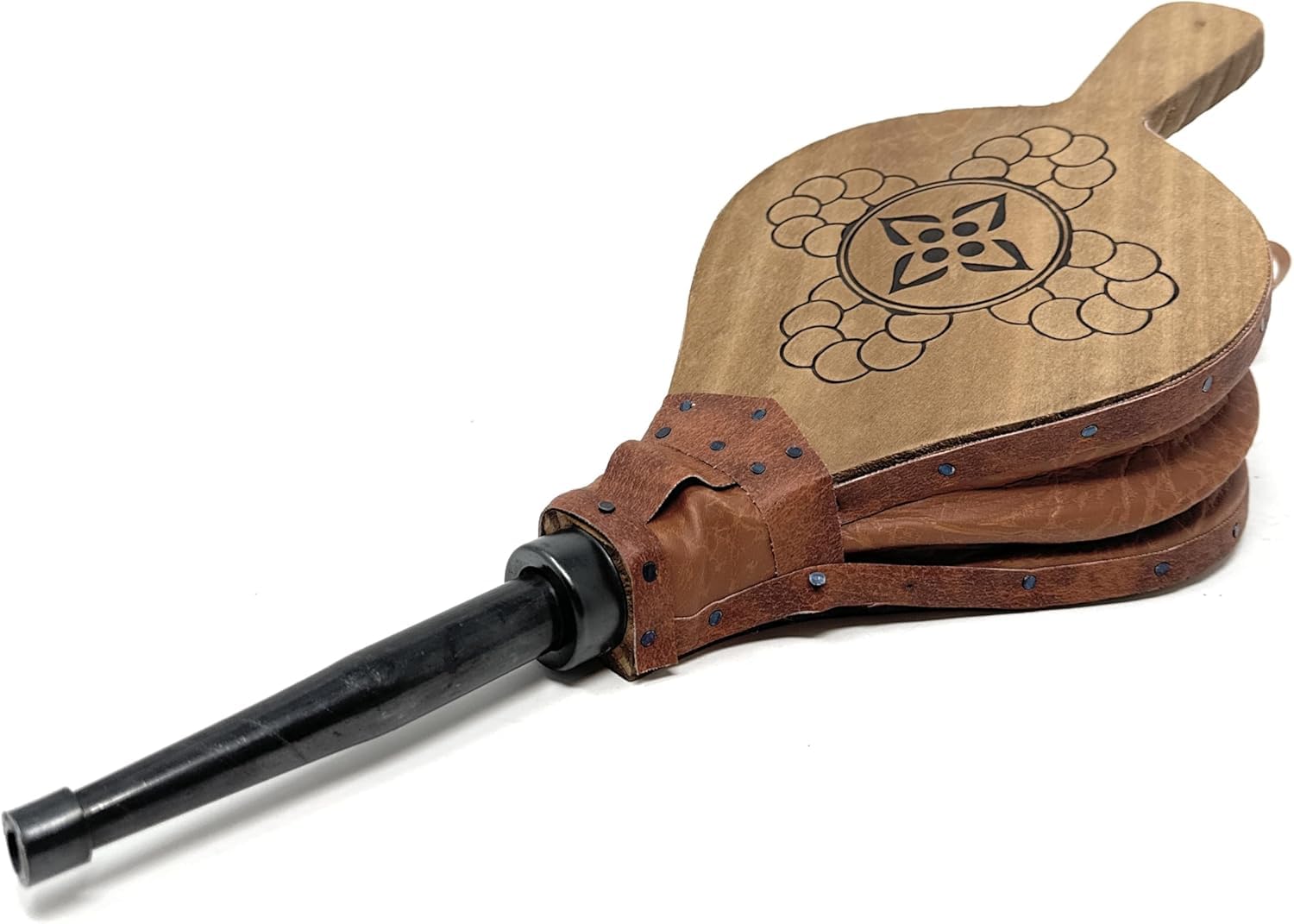 Premium Bellows for Barbecue and Fireplace - Wooden Bellows, Lighter Fireplace Blower, Wood Air Bellows - Natural Wood - Wood Bellows Fireplace Bellows, Fireside Blower Lighter - 43 cm