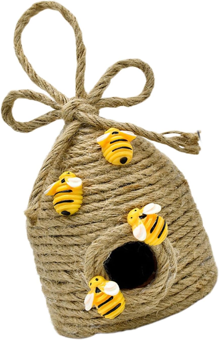 Capricious Hexagonal Patterned Twine String Decoration for Playroom and Outdoors Gatherings Weather Materials Bees Honeys Combs Rope Decoration