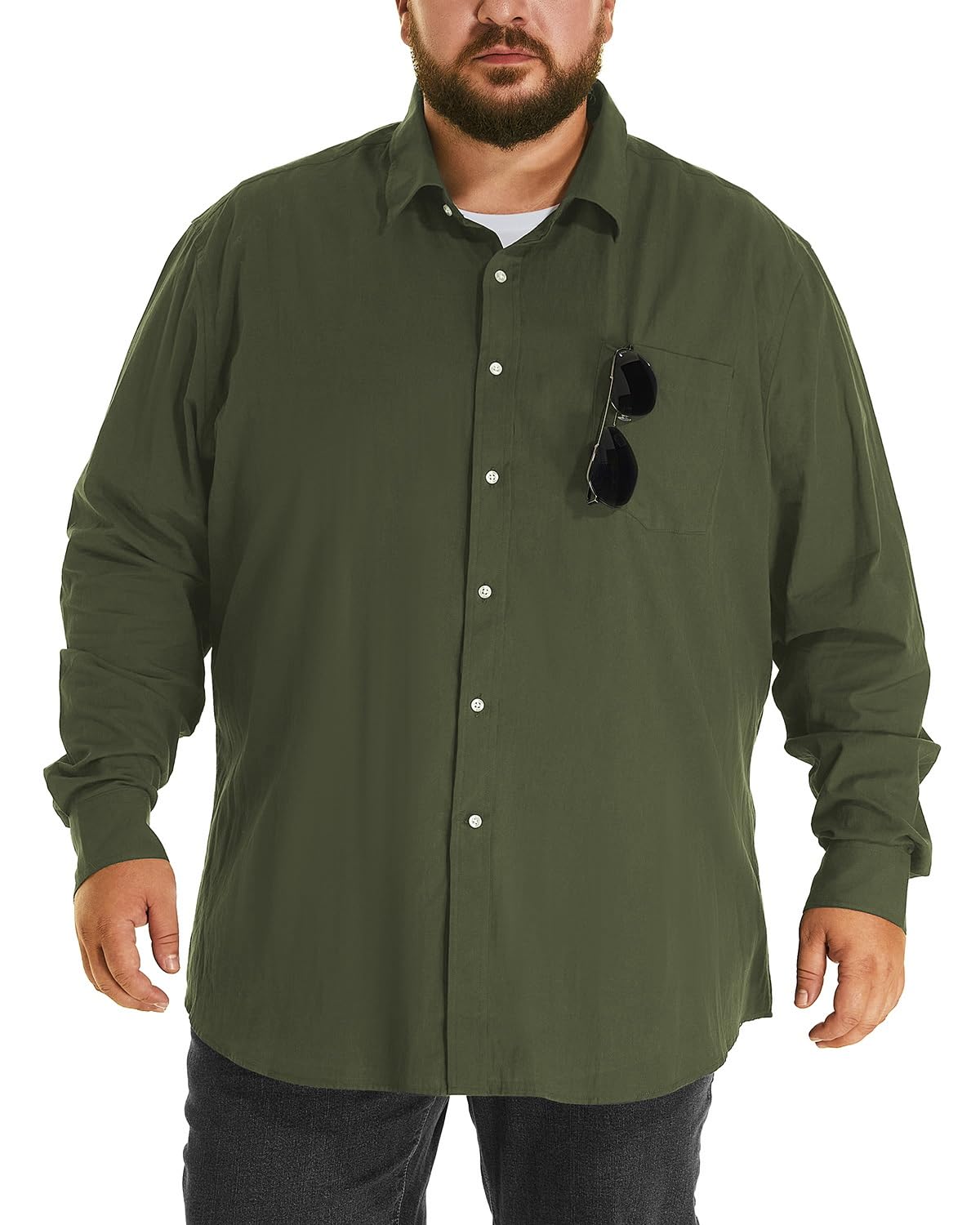 HOdo Big and Tall Mens Cotton Button Down Shirt 3XL-6XL
