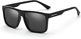 Óculos de Sol Masculino Quadrado Polarizado UV400 Preto E Cinza VH 2831