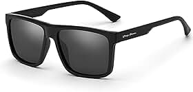 Óculos de Sol Masculino Quadrado Polarizado UV400 Preto E Cinza VH 2831