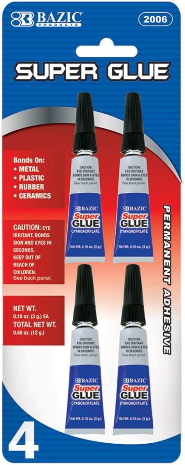 BAZIC 3g / 0.10 Oz. Super Glue (4/Pack)