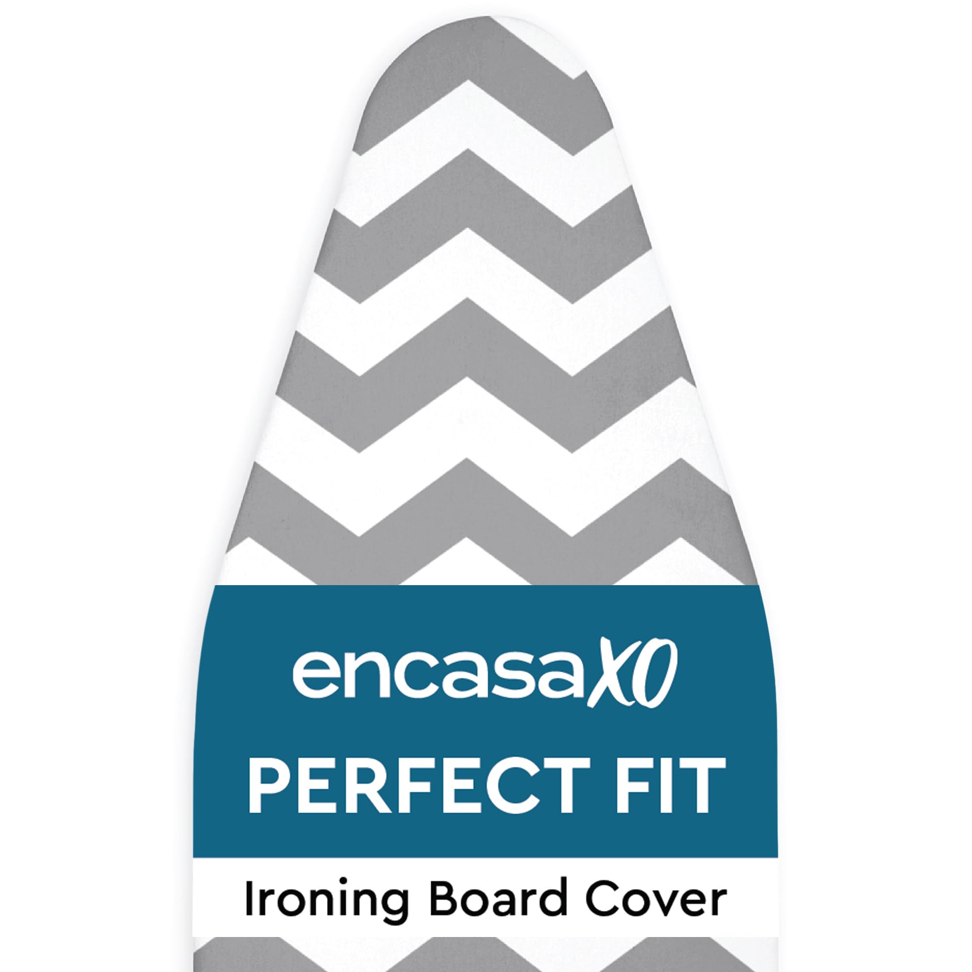 Encasa XO Ironing Board Covers and pad 112x34 cm- Thick 3mm Felt Padding, Drawstring Tightening & Lock, Heat Reflective, Scorch & Stain Resistant, for Medium Ironing Board - Zig Zag — image 1
