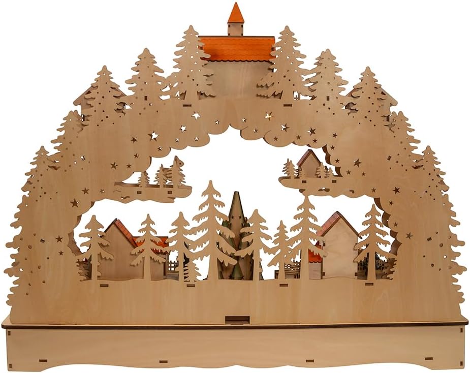 Kurt Adler 18.5-Inch Battery Operated LED Musical Christmas Village with Motion