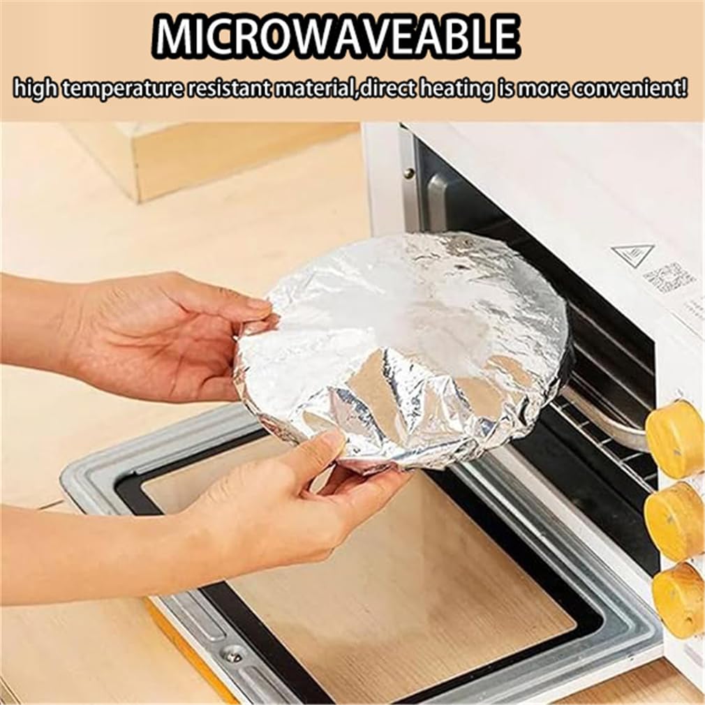 Aluminum Foil Film Insulation Cover, Thermal Cover for Kitchen, Reusable Elastic Bowl Covers, Keeping Insulation & Fresh, Suitable for 10-28cm Plates (50PCS)