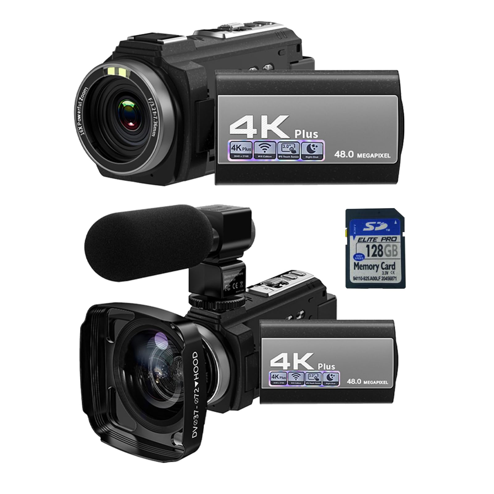 Amazon | デジタル ビデオカメラ 4K DVビデオカメラ 4800万画素 防震