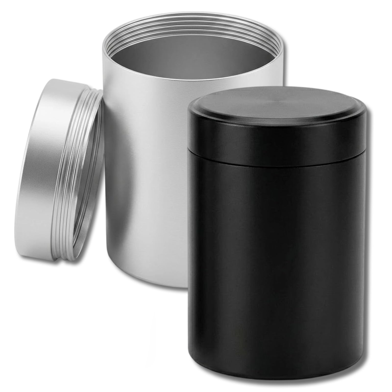 zhuyva 2 Pcs Smell Proof Pot, 70ml Silver Aluminum Stash Container
