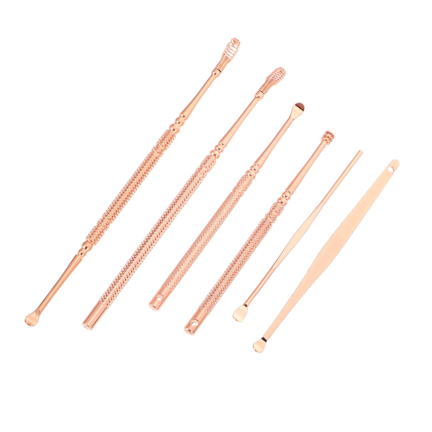 FOMIYES Spiral Design Rose Gold Stainless Steel Ear Canal Cleaner Earwax Removal Spoon Comfortable Ears