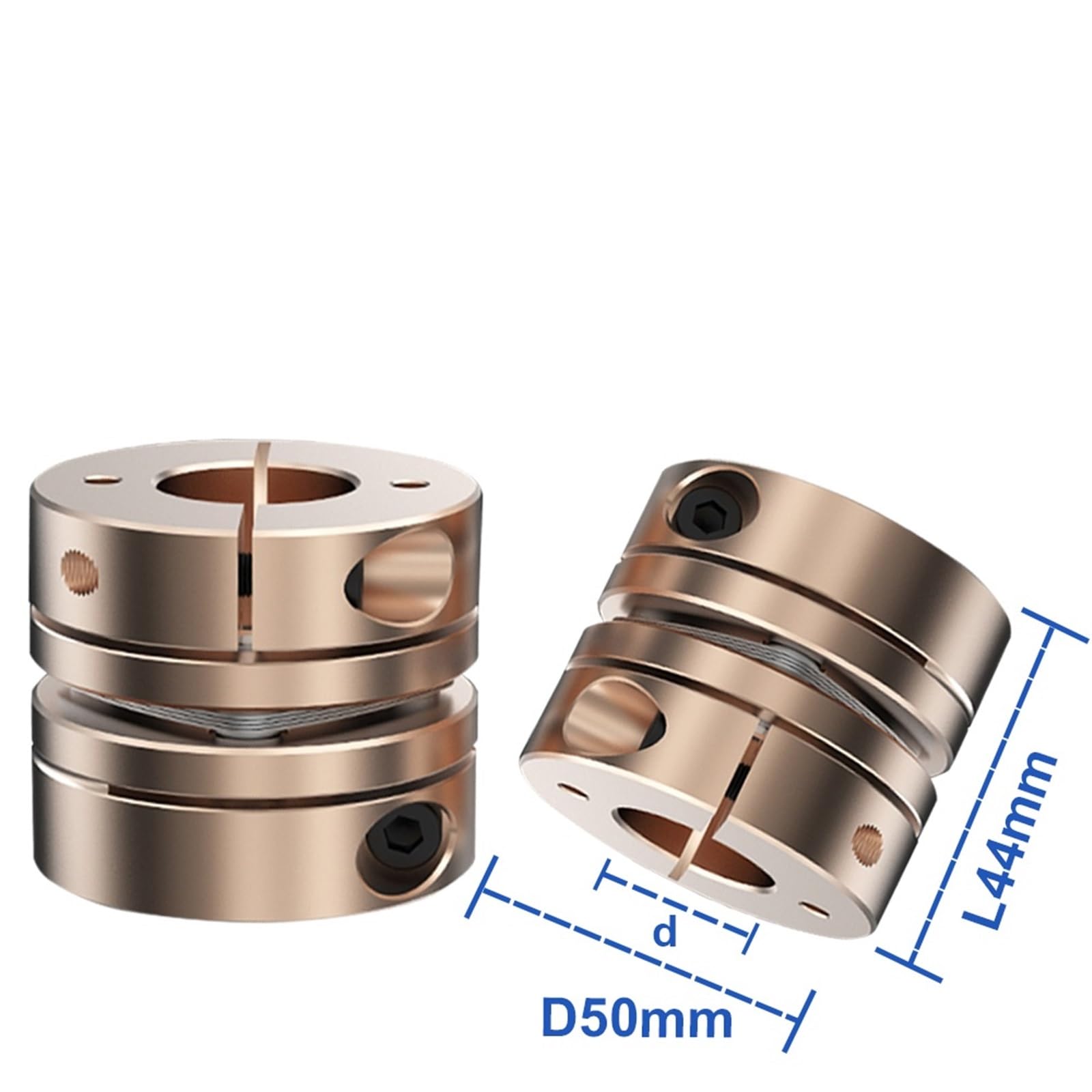 Accoppiatore a Disco Singolo D50 L44 Giunto a diaframma Flessibile Giunto Elastico Motore Passo-Passo 8mm da 10mm a 22mm(8x9)