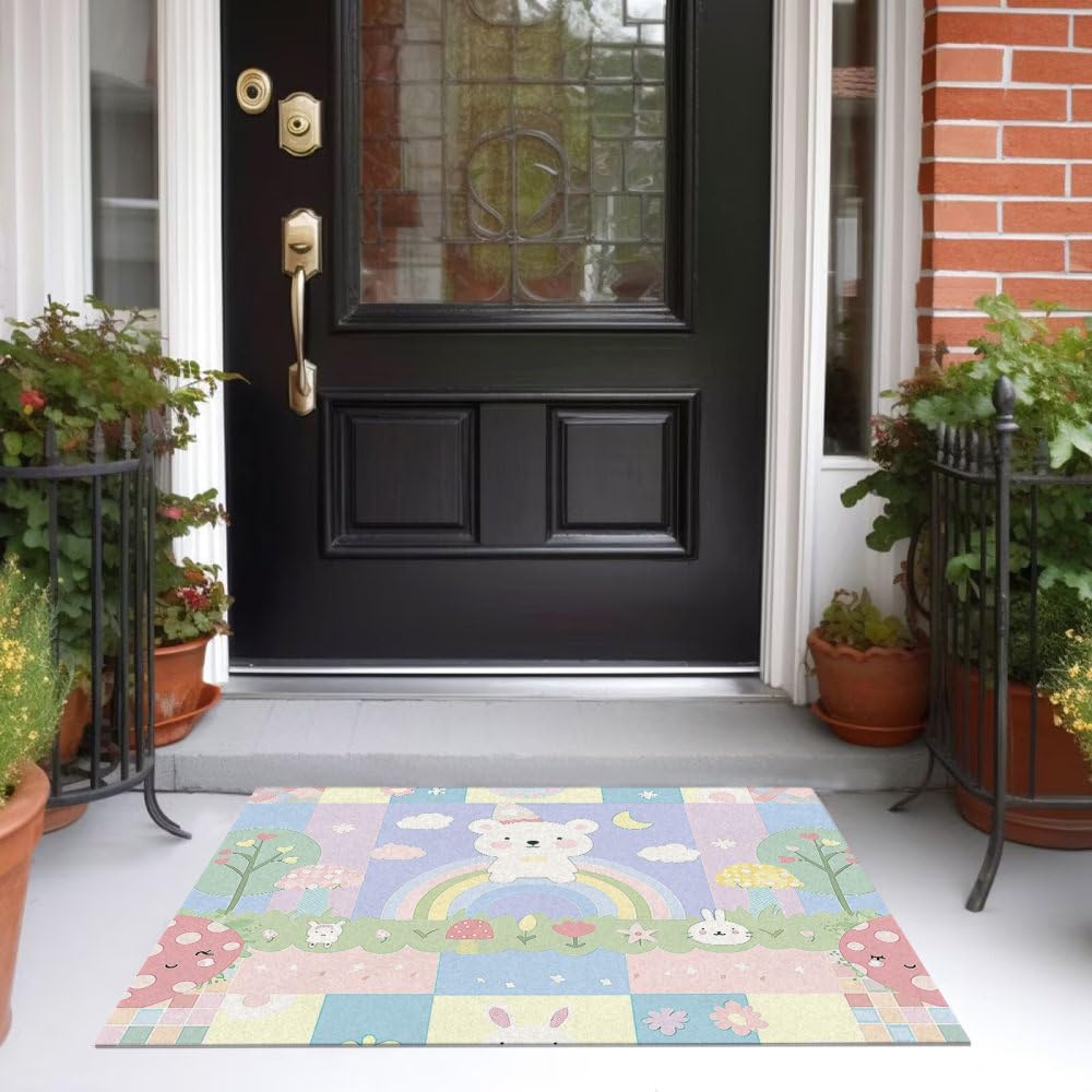 Tapis à motif floral animal mignon pour égayer votre entrée 80x150