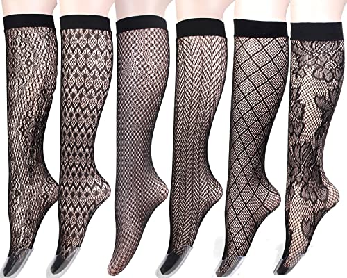 Meias de malha para mulher Stay Up até ao joelho, 6 pares, L