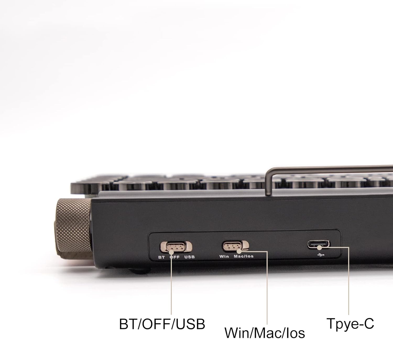 Retro Mechanical Keyboard, Punk Bluetooth Wireless & Wired, 75% Layout, LED Backlit, Round Keycaps, 83 Keys, for iOS/Android/Windows/Mac/iPad, Wood Color