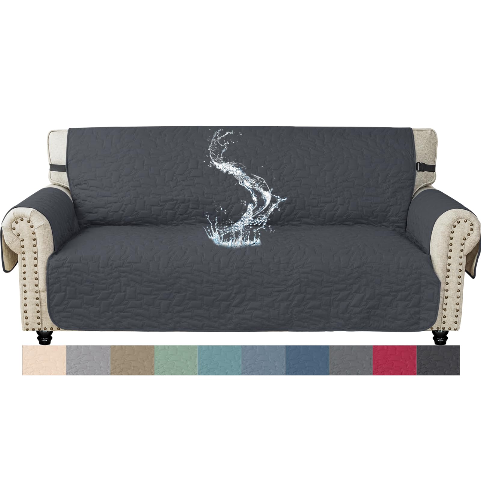 Ystyle Funda Sofa 3 Plazas, Verano Cubre Sofa Impermeable, Fundas para Sofa Antipelos Mascotas, Fundas De Sofa Anti Gatos, Protector Sofa Antideslizante, Sofa Cover Antimanchas, Gris Oscuro Global Recycled Standard Global Recycled Standard Global Recycled Standard