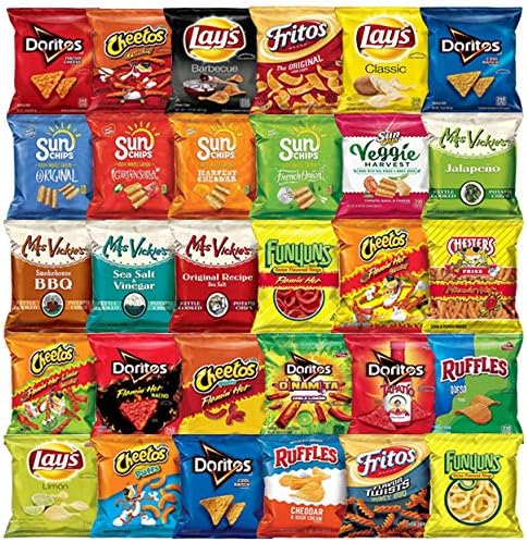 LUV Box - America's favorite Chips Variety (Big Grab), Assortment of Chips including SunChips, Miss Vickie's Kettle Cooked Potato Chips & More pack of 30