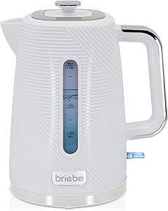 briebe Elegance Electric Water Kettle 1.7 L Wireless, Teapot Infusions 2200 W Fast Boiling, BPA Free, 360° Base, Strix Con…