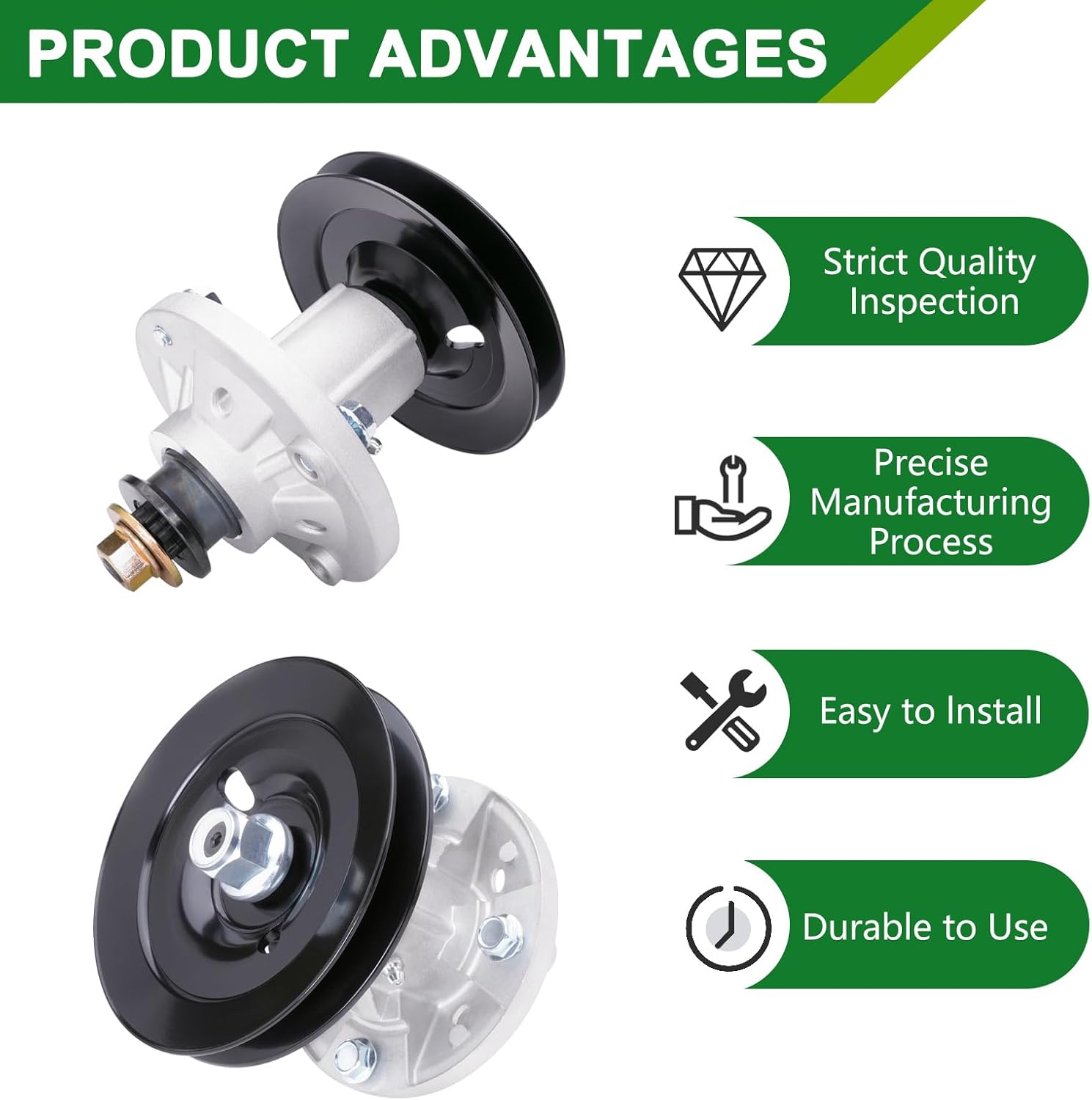 AM136733 AM143469 AM134292 Spindle Assembly with UC26511 M151720 Pulley - Fits John De ere X300 X304 X310 Z225 Tractors (2-Pack)