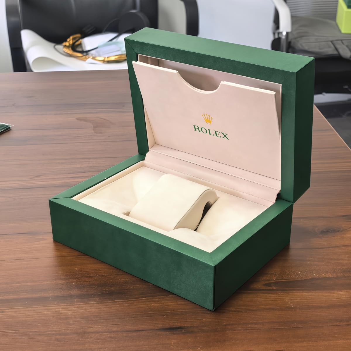 Uhrenbox Behälter Einzelkasten Grün Holz Aufbewahrung Schutz Organizer Display für Rolex Sky-Dweller