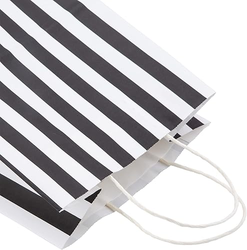 Miniatura 7 de RNORRI Bolsas de regalo, 50 bolsas de papel de 8 x 4.75 x 10 pulgadas, bolsas de papel kraft medianas para fiesta, bolsas de papel kraft negras a