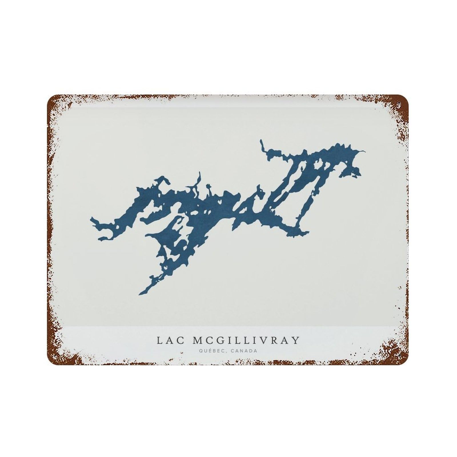 xiaoxiaoshen Lac McGillivray Map Quebec Canada Lake Minimalist (2) Wall Decor Art Metal Tin Poster Modern Home Decor Art Home Bar Shop Decorations Vintage Sign 30x40cm