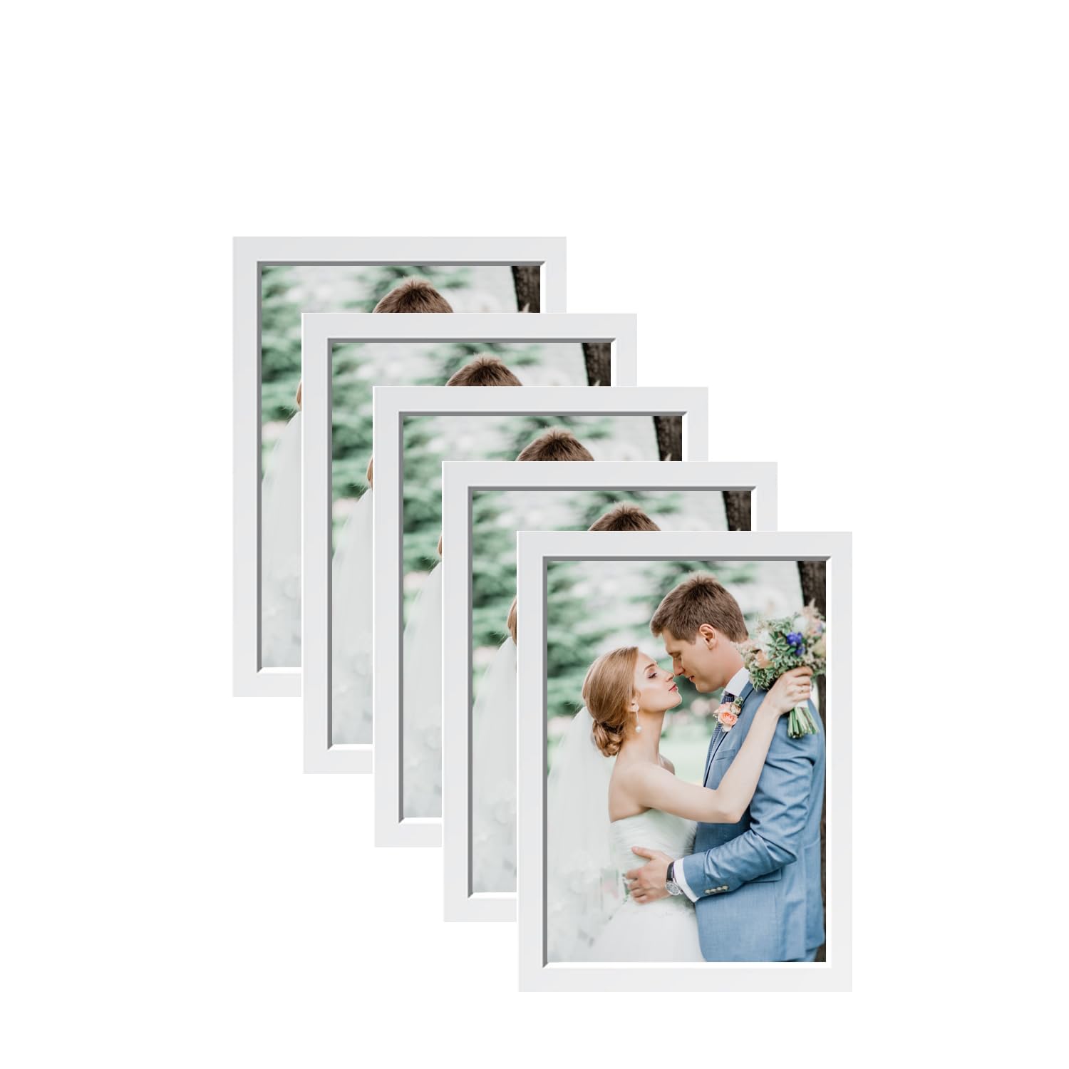 VUF A4 Size Photo Frame For Wall Set of 05 white Acrylic frames