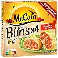 Une recette familiale composée de Jambon, Fromage, de tomates et de Ketchup. La recette préférée des enfants ! Original Bun's : Les petits pains ronds, dorés et gourmands garnis de recettes généreuses ! À table avec une salade, en buffet entre amis o...