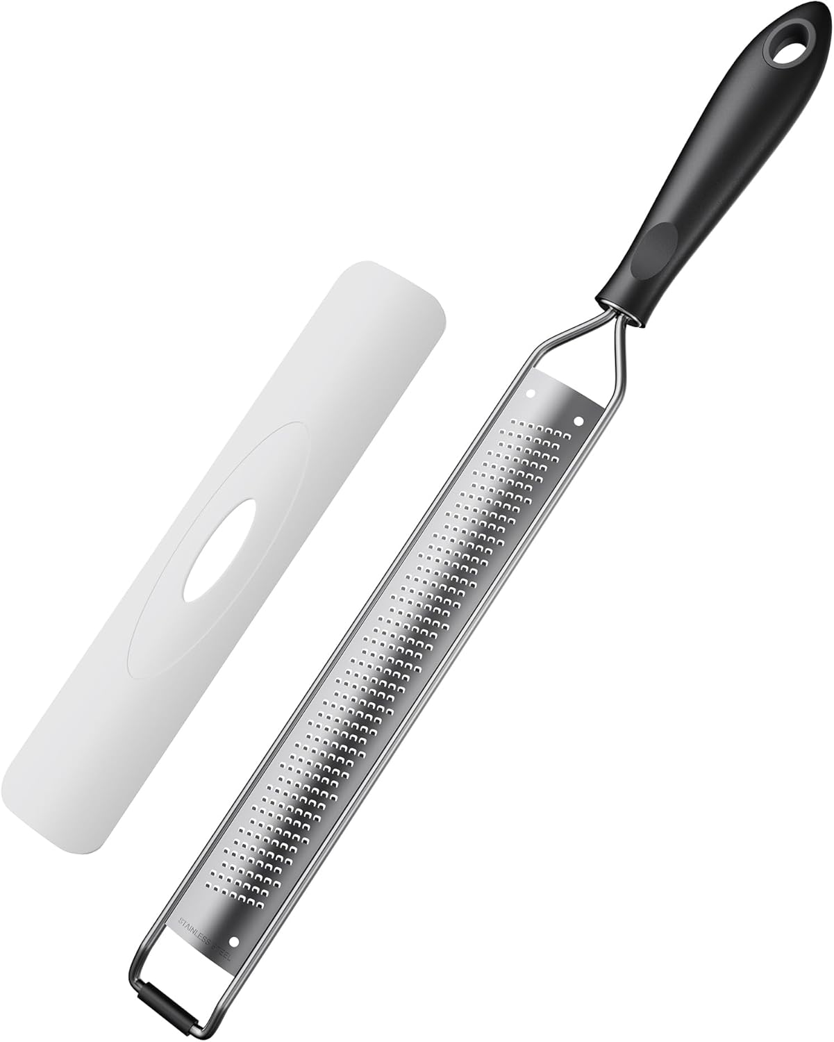 Cheese Grater with Non-slip Handle,Lemon Zester for Kitchen Tool,Stainless Steel Zester Grater Cheese Grater with Non-slip Handle,Lemon Zester for Kitchen Tool,Stainless Steel Zester Grater