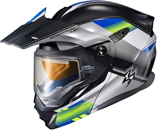 ScorpionEXO AT950 Casco modular de aventura para clima frío para moto de nieve, escudo eléctrico con caja de aliento aprobado por DOT (Phantom - XL)