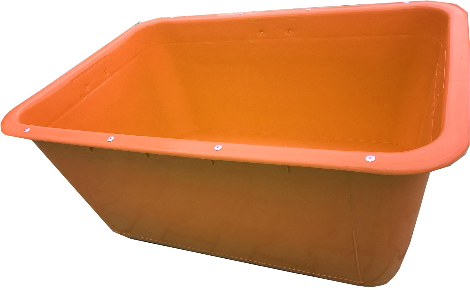 UvV®-FMK 2te Wahl 200 Liter Orange Mörtelwanne ohne Kranösen (verzinkter Stahlschiene als Verstärkung der langen Seite) Fehlfarben, Farbabweichungen (Orange)