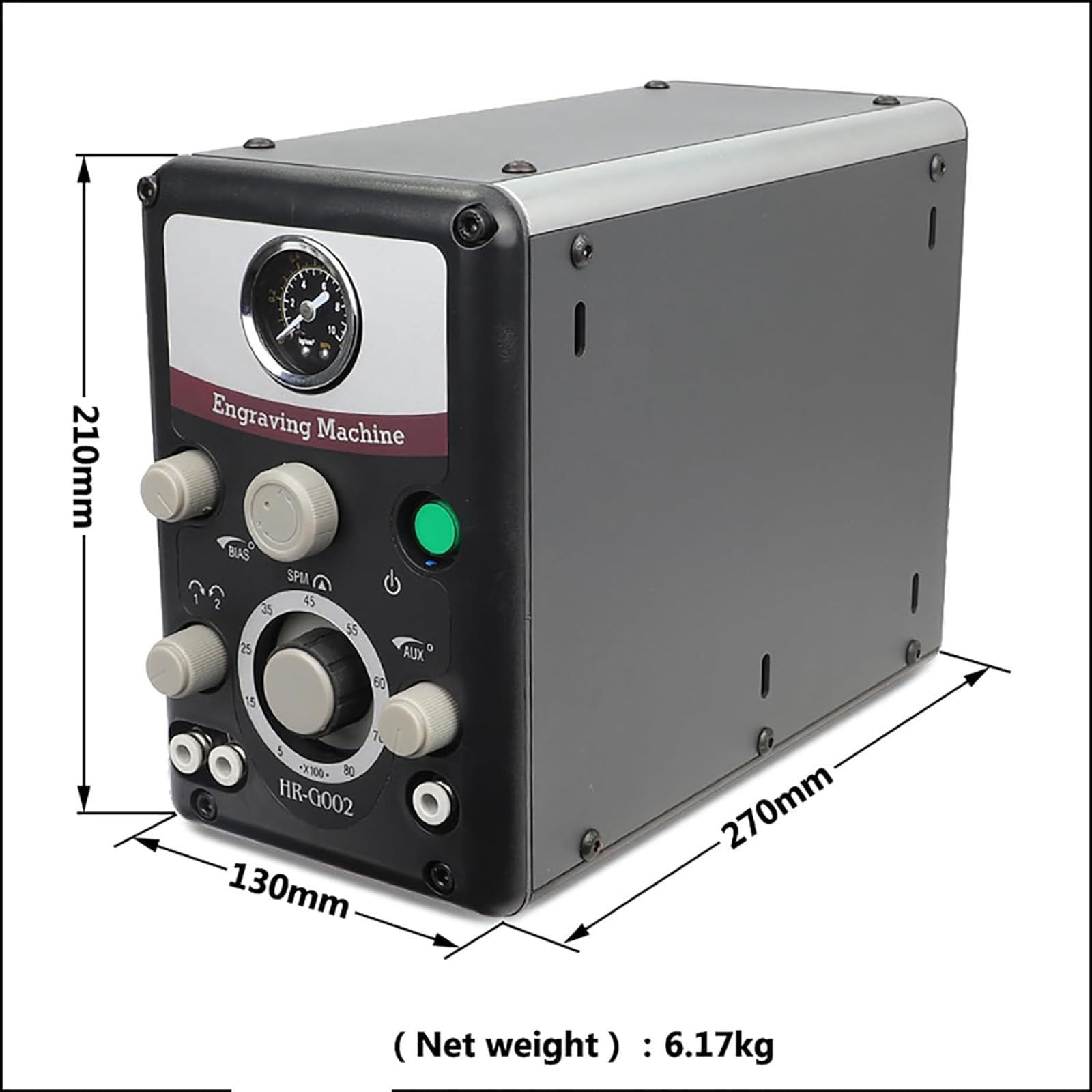 Graveur de bijoux - Machine de gravure à la main à double tête - 220 V - Graveur pneumatique - 400-8000 tr/min - Pour bijoux et micro gravure