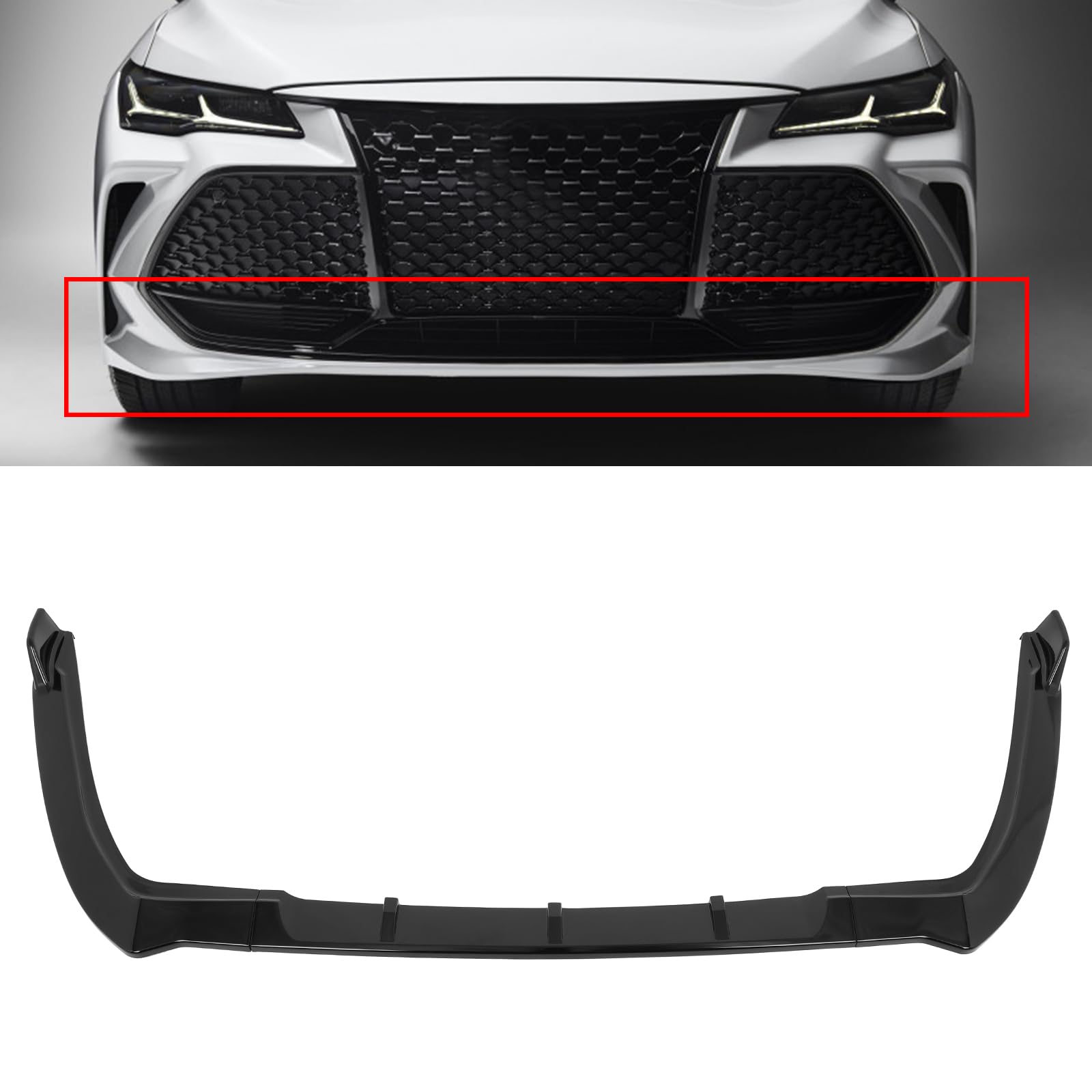 Front Bumper Lip PP Fits for 2019-2021 for Toyota Avalon Front Lip Body Kit Front Lip Spoiler