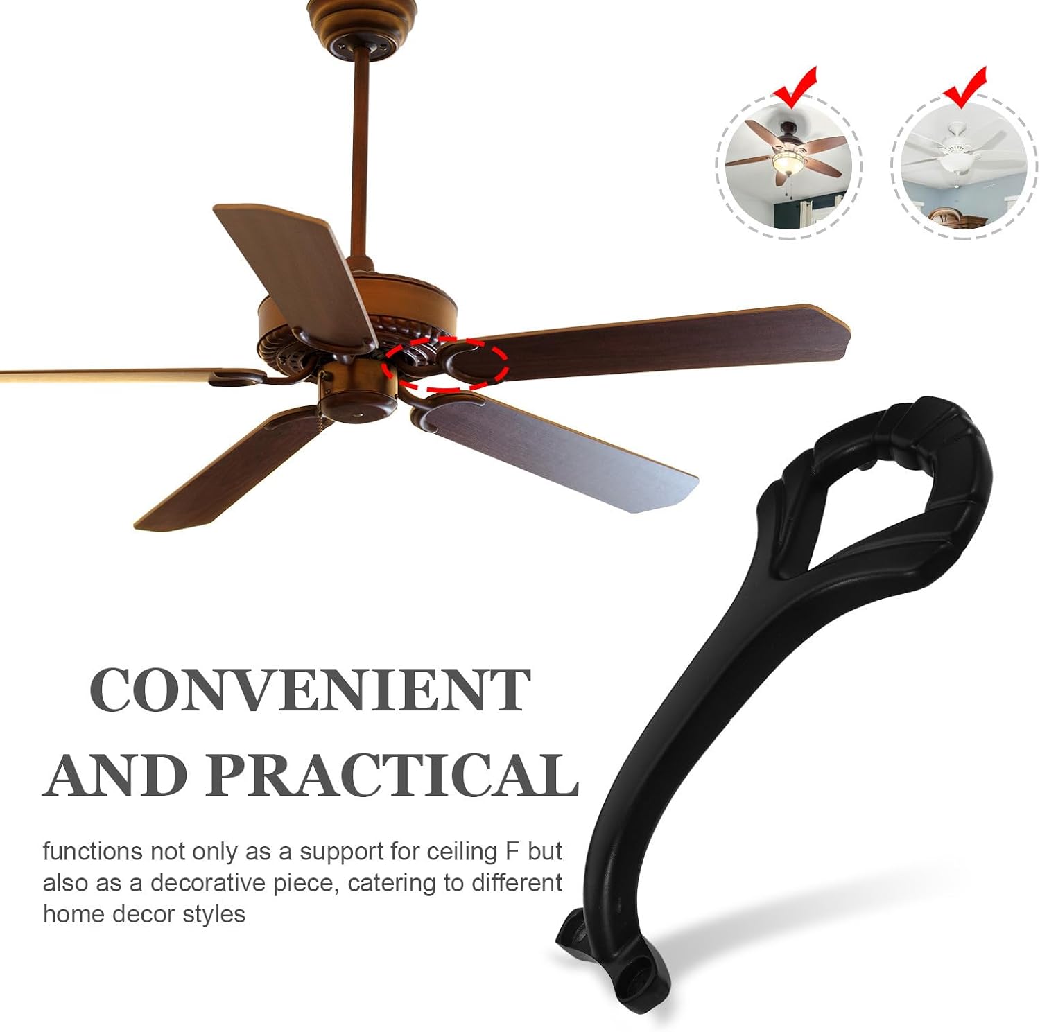 5pcs Aluminum Alloy Ceiling Fan Blade Arm Bracket Sturdy Support Design Universal Compatibility for Ceiling Fan Repair and Maintenance