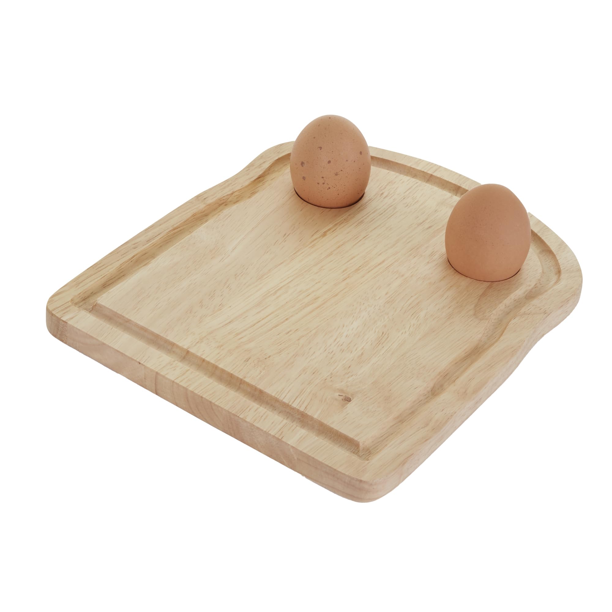 Apollo Breakfast Board Tray with Egg Toast & Cheese Holder 24 x 20 cm Rubberwood