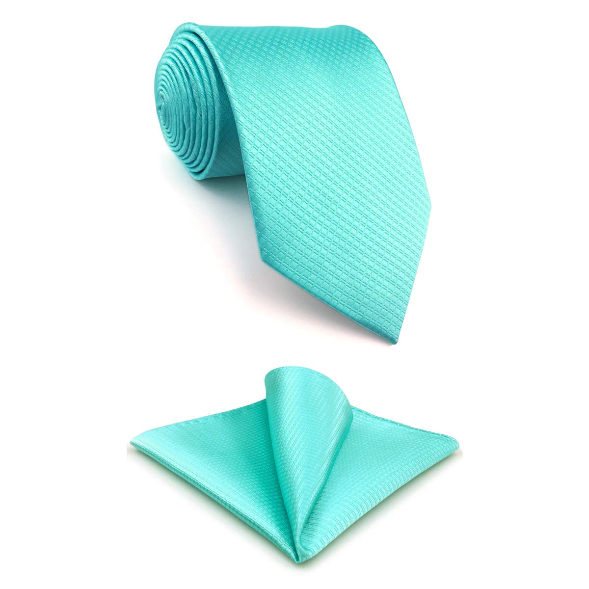 S&W SHLAX&WINGShlax&Wing Solid Color Aqua Indigo Aquamarine Ties Mens Necktie Fahion Extra Long