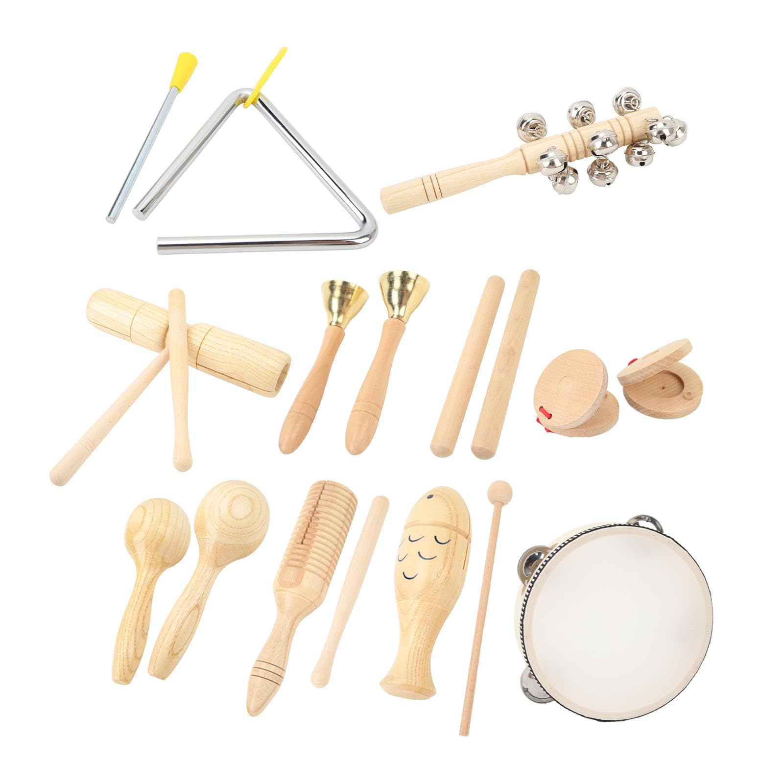Set di Strumenti Musicali per Bambini 10 Pezzi di Giocattoli Educativi a Percussione in Legno di Faggio per la Scuola Materna