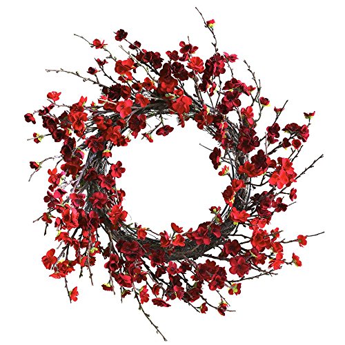 Image of Nearly Natural 24in. Plum Blossom Wreath