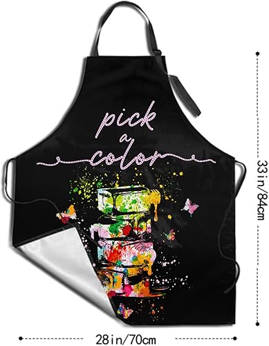 Miniatura 2 de Delantal para técnico de uñas para mujer, delantal con tecnología de uñas, 2 bolsillos, delantal de técnico de uñas, manicuristas, suministros de