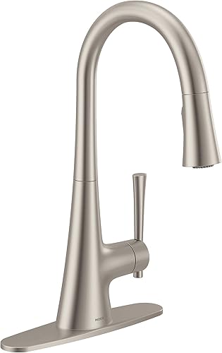 Miniatura 7 de Moen 9126SRS Kurv Collection - Grifo de cocina extraíble con un solo mango con refuerzo de potencia y reflejo, acero inoxidable resistente a las