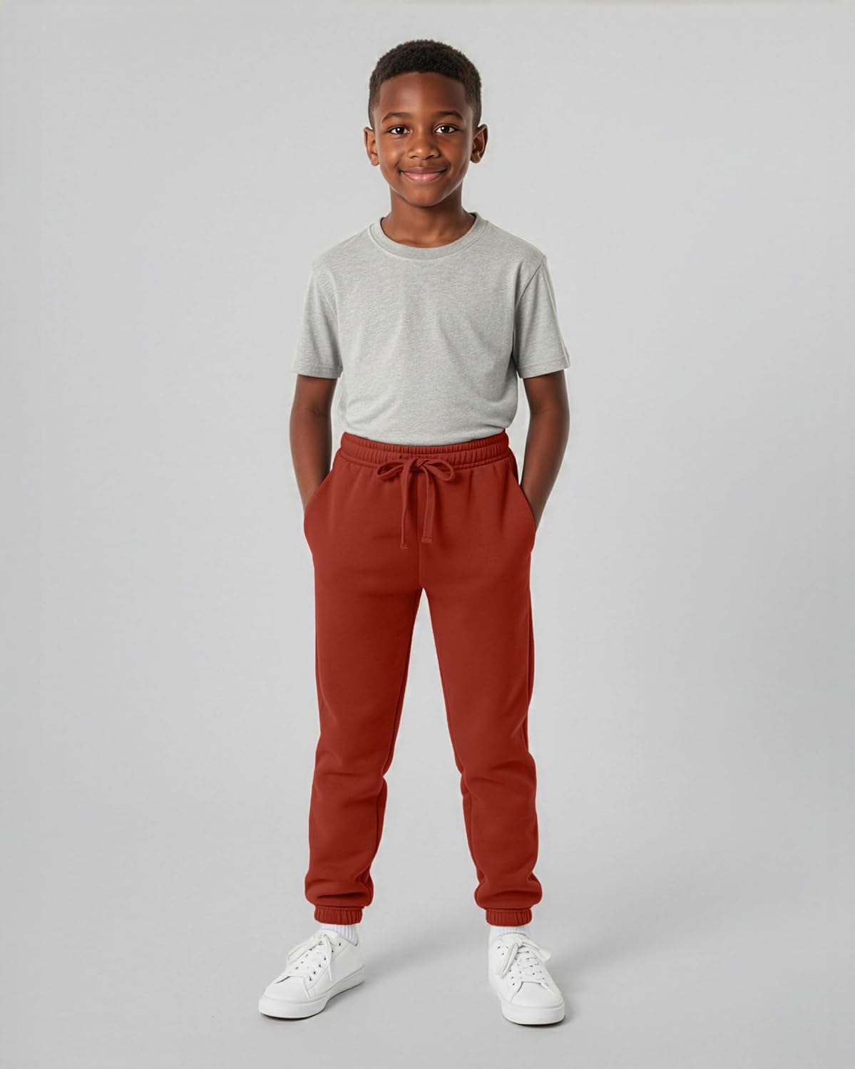Real Essentials 3 Pack: Boys' Fleece Athletic Jogger Sweatpants - Kids Teens Active Athletic Pants with Pockets (Size 6-20) - Image 4