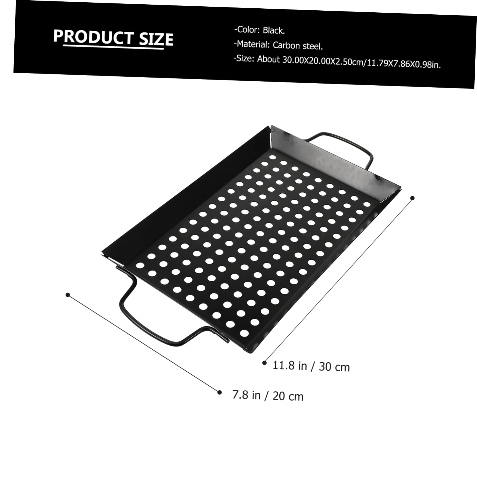 KICHOUSE Grill Tray Bbq Basket Hole Non-stick Household Baking Pan Barbecue Plate Frying Pan