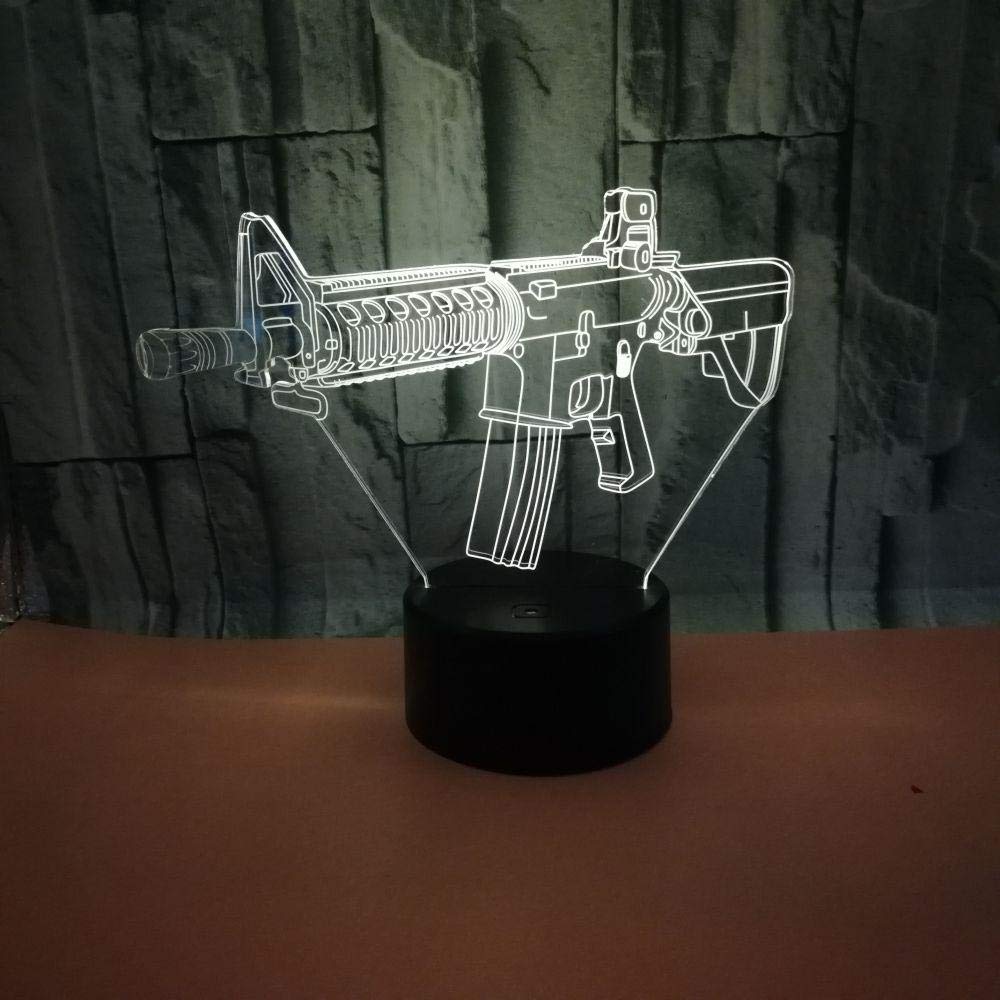 Night Light for Kids Weapons & Patterns 3D Light lamp 7 Colors Change with Remote Holiday and Birthday Gifts Ideas for Children