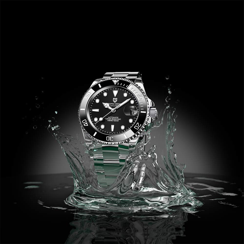 Pagani Design Herrenuhr, automatische mechanische Uhr, Japan Uhrwerk, Edelstahl, wasserdicht, Business-Armbanduhr, wasserdicht 100M