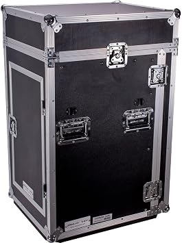DEEJAY LED TBH11M16UCT Fly Drive Case 11u Space Slant Mixer Rack / 16u Space Vertical Rack System With Caster Board & Side Table