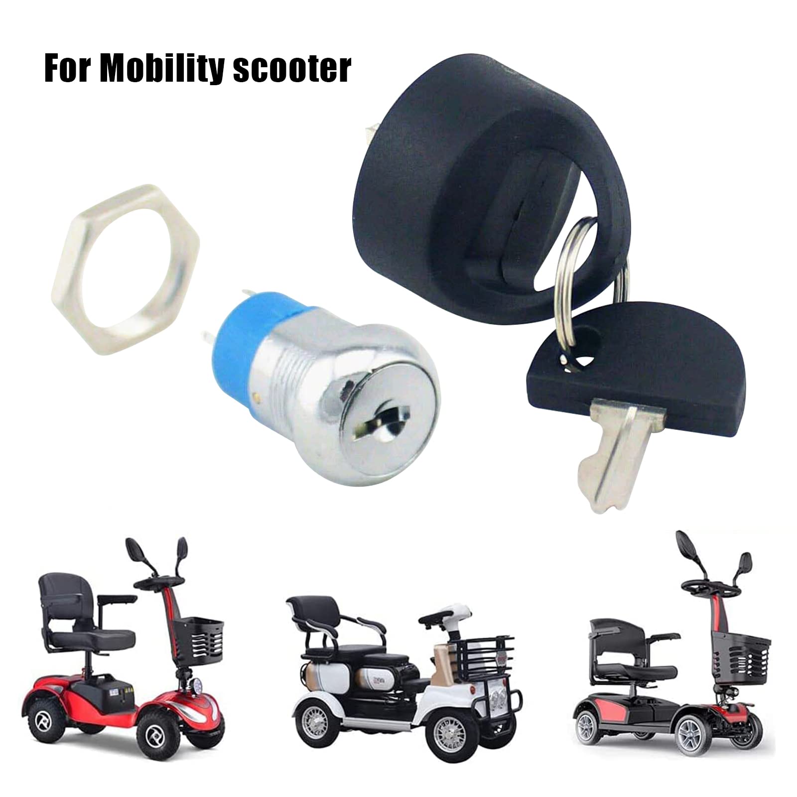 Motorrad Zündschalter Universal Zündschalter Mit 2 Schlüsseln - 3 Positionen Für Roller & Motorrad Universal Zündschloss Mit Schlüsseln