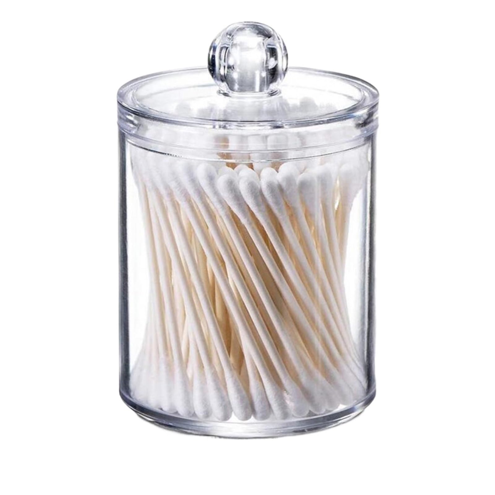 QuxetlRyz Makeup Organizer Cosmetic Storage Box Organizador Cotton Swab Holder Pad Clear Plastic with Lid Cotton Buds Holder(ColorA)