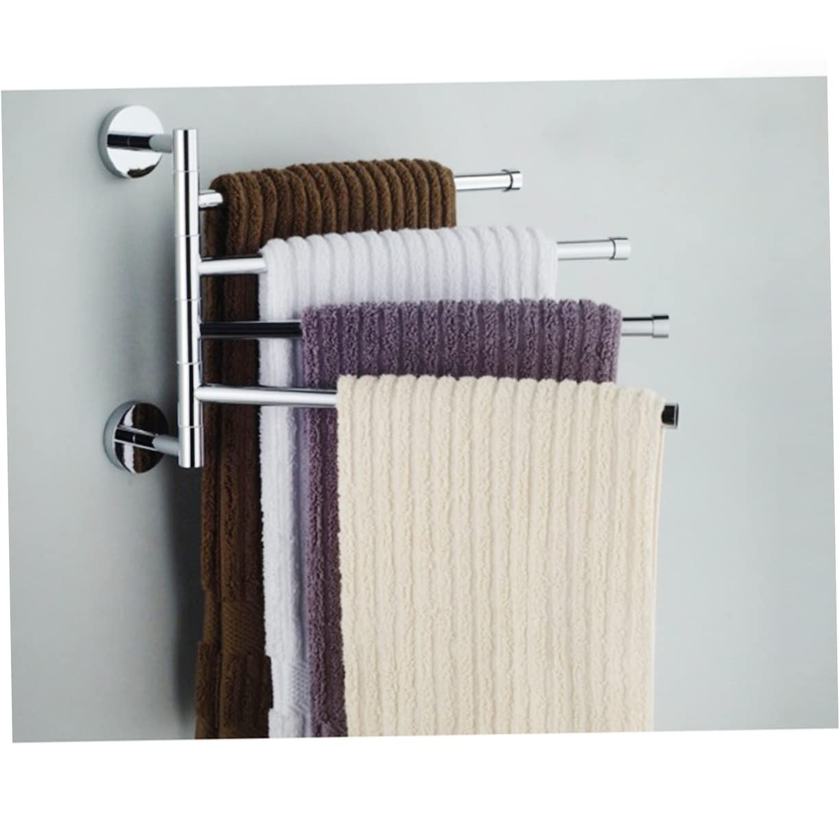 Porta Asciugamani Girevole in Acciaio Inox per Bagno e Cucina | Argento, Resistente alla Ruggine, Salvaspazio, Accessori Bagno, Lega di Zinco