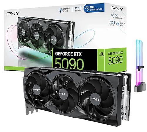 CyberGeek GeForce RTX 5090 Overclocked Triple Fan Graphics Card, 32GB GDDR7, 28 Gbps, 512-bit, 3352 AI Tops, DLSS 4, AI Content Creation, Local LLM Inference, DP 2.1b x3, HDMI 2.1b, with GPU Holder