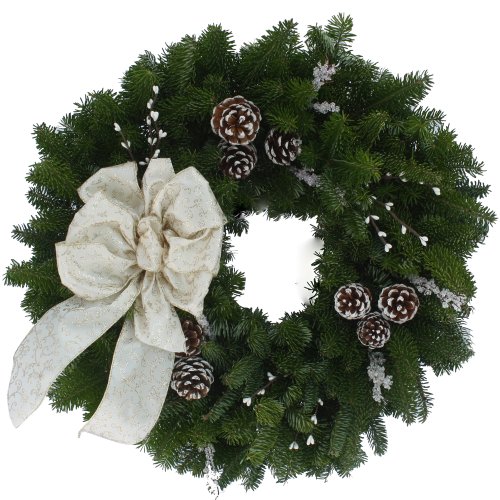Worcester Wreath 24-Inch Winter Elegance Maine Balsam Wreath
