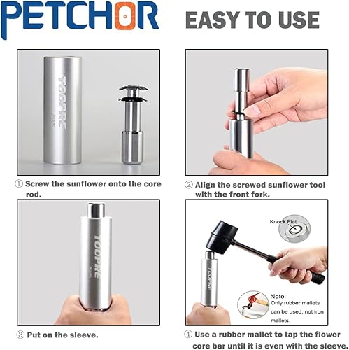 Miniatura 6 de PETCHOR Instalador de ajuste de tuerca de estrella de horquilla de bicicleta, herramienta de ajuste de tuerca de estrella para bicicleta de